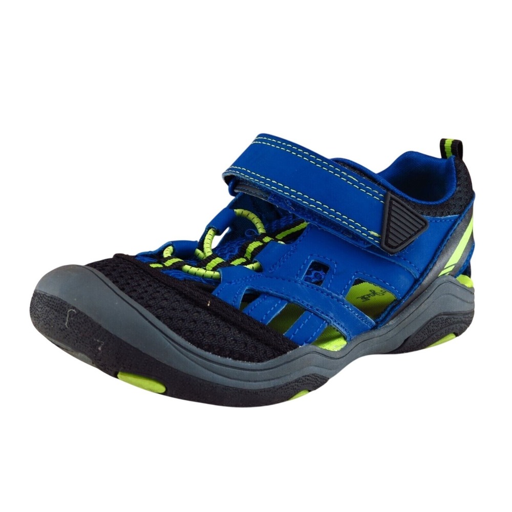 Cat & Jack Shoes Sz 1 Sandals Boys Youth Blue Synthetic Hook & Loop Medium